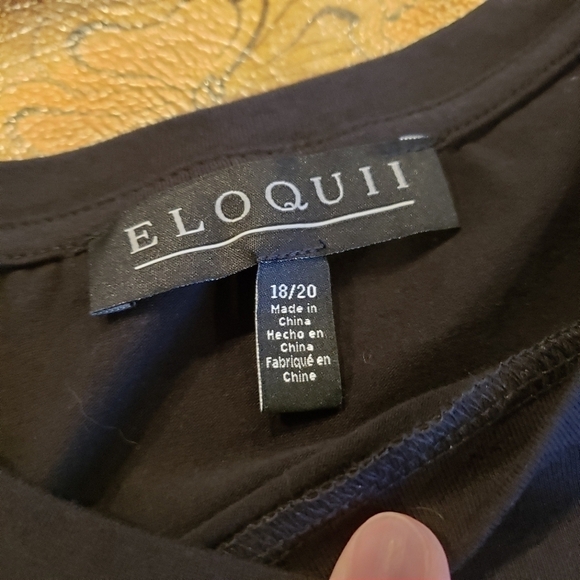 NWT Eloquii Black Short Cuffed Sleeve Side Tie Cotton T-Shirt  Size 18/20 - Picture 4 of 10